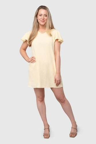 Flutter V - Neck Sleeve Dress - Just Believe Boutique