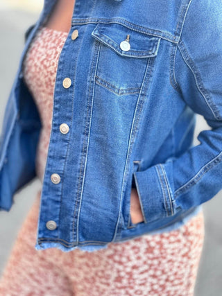 Frayed Denim Jacket - Just Believe Boutique