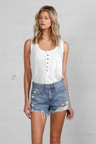 Frayed Hem Distressed Denim Shorts - Just Believe Boutique