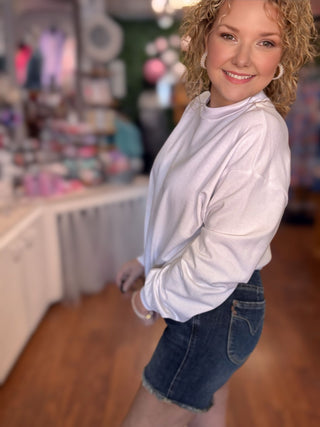 French Terry Pullover Sweatshirt - Just Believe Boutique