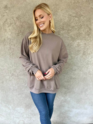 French Terry Pullover Sweatshirt - Just Believe Boutique