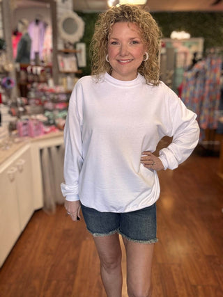 French Terry Pullover Sweatshirt - Just Believe Boutique