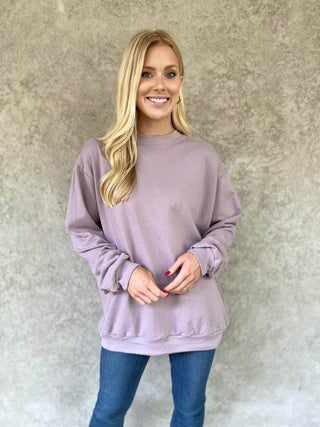 French Terry Pullover Sweatshirt - Just Believe Boutique