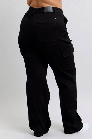 Full Size High Waist Cargo Wide Leg Jeans - Just Believe Boutique