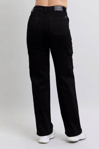 Full Size High Waist Cargo Wide Leg Jeans - Just Believe Boutique