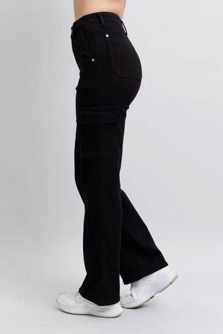 Full Size High Waist Cargo Wide Leg Jeans - Just Believe Boutique