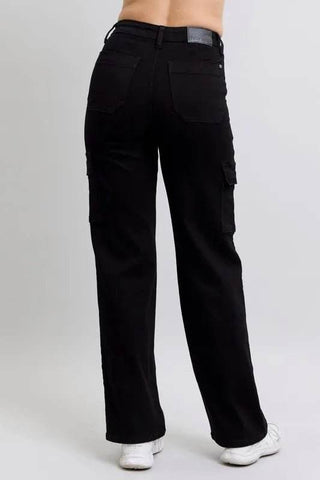 Full Size High Waist Cargo Wide Leg Jeans - Just Believe Boutique