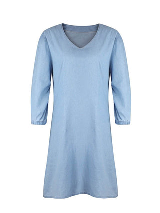Full Size V-Neck Half Sleeve Dress - Just Believe Boutique