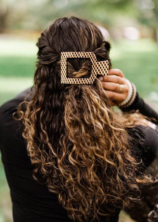Gone Glamping Medium Flat Square Hair Clip - Just Believe Boutique
