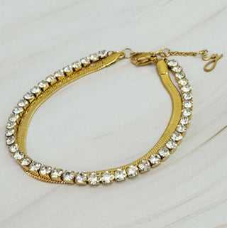 Herringbone And Tennis Bracelet - Just Believe Boutique