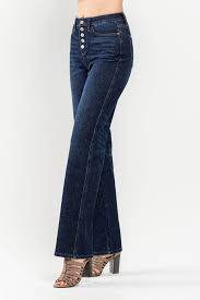 High Rise Button Fly Straight Leg - Just Believe Boutique