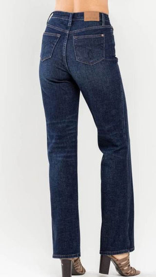 High Rise Button Fly Straight Leg - Just Believe Boutique