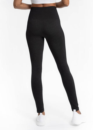 High Waist Crossover Leggings: BLACK DENIM - Just Believe Boutique