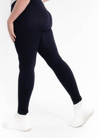 High Waisted Leggings - Curvy Fit: WHITE - Just Believe Boutique