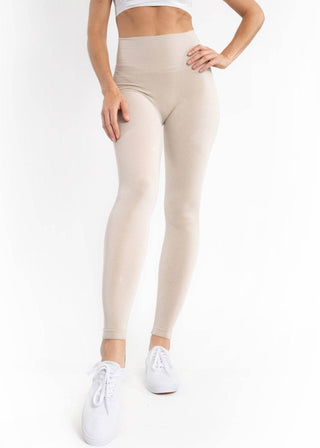 High-Waisted Leggings: TAN - Just Believe Boutique
