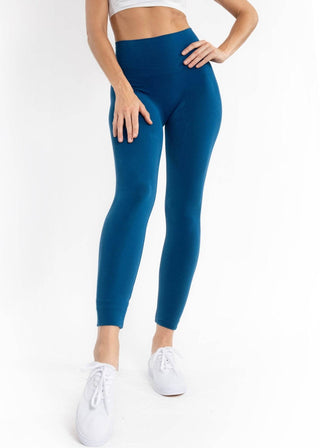 High-Waisted Leggings: TEAL - Just Believe Boutique