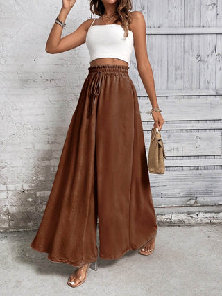 Honey Tied High Waist Wide Leg Pants - Just Believe Boutique