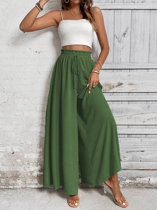 Honey Tied High Waist Wide Leg Pants - Just Believe Boutique
