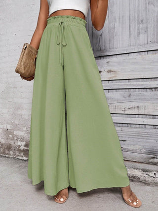 Honey Tied High Waist Wide Leg Pants - Just Believe Boutique