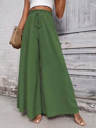 Honey Tied High Waist Wide Leg Pants - Just Believe Boutique