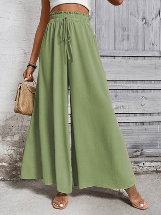Honey Tied High Waist Wide Leg Pants - Just Believe Boutique