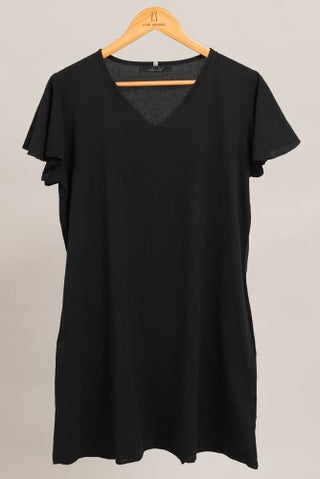 Flutter V-Neck Sleeve Dress