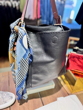 Alexa 2-in-1 Hobo Bag w/Dual Zip Compartments – Black – lifestyle