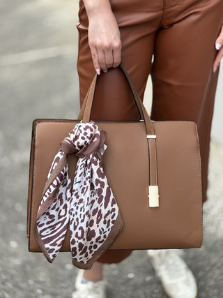 Sybil Convertible Tote Bag – Taupe – lifestyle