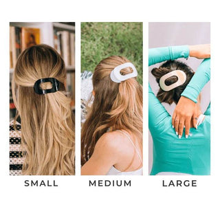 Jet Black Flat Round Clip - Teleties - Just Believe Boutique