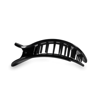 Jet Black Flat Round Clip - Teleties - Just Believe Boutique