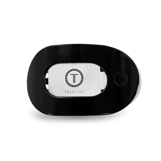Jet Black Flat Round Clip - Teleties - Just Believe Boutique
