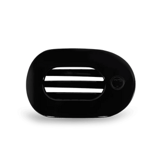 Jet Black Flat Round Clip - Teleties - Just Believe Boutique