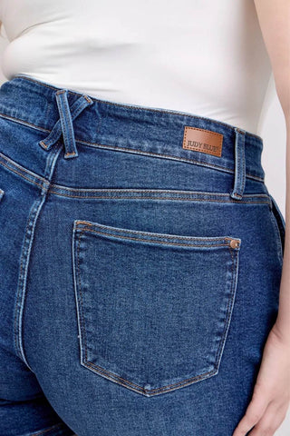 Judy Blue Full Size Double Button Waistband Denim Shorts Plus Size - Just Believe Boutique