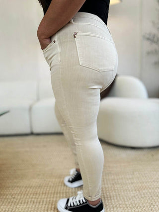 Judy Blue Full Size Garment Dyed Tummy Control Skinny Jeans - Just Believe Boutique