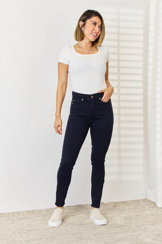 Judy Blue Full Size Garment Dyed Tummy Control Skinny Jeans - Just Believe Boutique