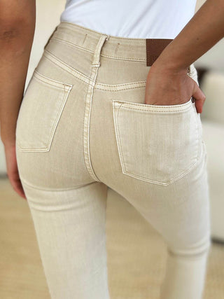 Judy Blue Full Size Garment Dyed Tummy Control Skinny Jeans - Just Believe Boutique