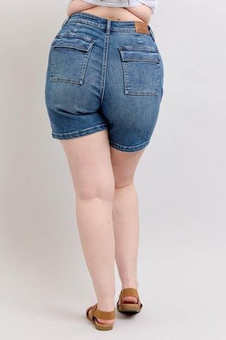 Judy Blue Full Size High Rise Denim Shorts Plus Size - Just Believe Boutique