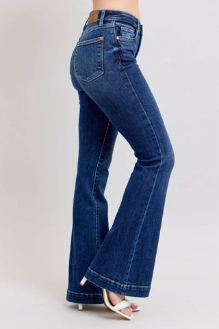 Judy Blue Full Size High Rise Flare Jeans with Pockets Plus Size - Just Believe Boutique