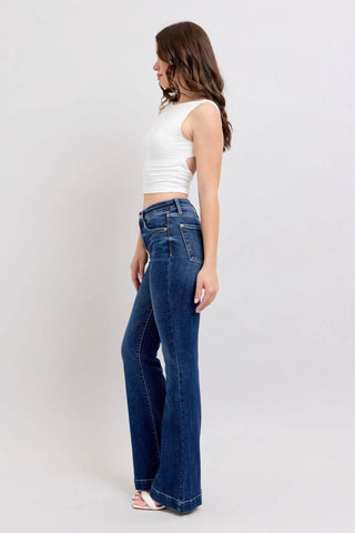 Judy Blue Full Size High Rise Flare Jeans with Pockets Plus Size - Just Believe Boutique