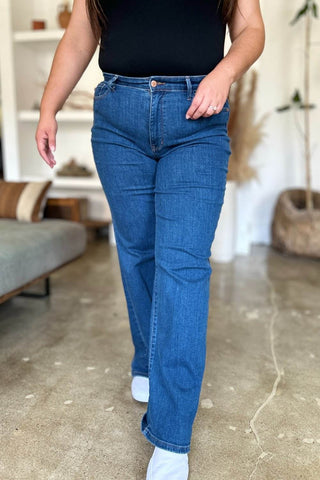 Judy Blue Full Size High Rise Straight Jeans - Just Believe Boutique