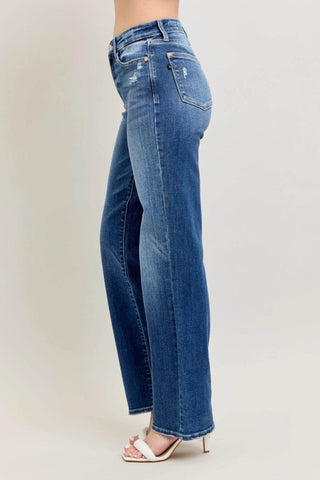 Judy Blue Full Size High Waist 90's Straight Leg Jeans Plus Size - Just Believe Boutique