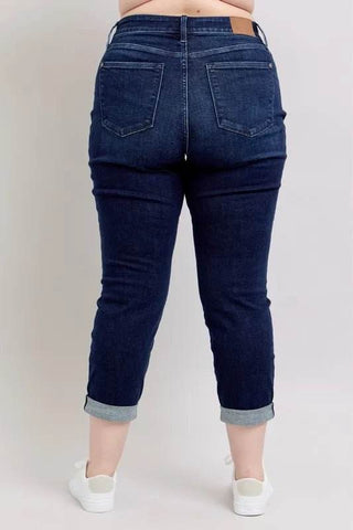 Judy Blue Full Size High Waist Boyfriend Jeans Plus Size - Just Believe Boutique