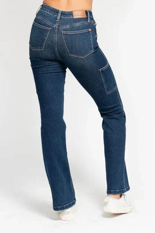 Judy Blue Full Size High Waist Cargo Bootcut Jeans Plus Size - Just Believe Boutique