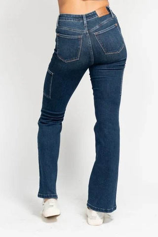 Judy Blue Full Size High Waist Cargo Bootcut Jeans Plus Size - Just Believe Boutique