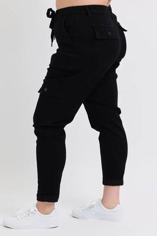 Judy Blue Full Size High Waist Cargo Cuffed Jogger Plus Size - Just Believe Boutique
