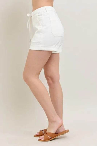 Judy Blue Full Size High Waist Cuff Denim Shorts Plus Size - Just Believe Boutique