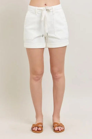 Judy Blue Full Size High Waist Cuff Denim Shorts Plus Size - Just Believe Boutique