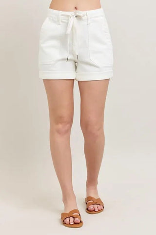 Judy Blue Full Size High Waist Cuff Denim Shorts Plus Size - Just Believe Boutique