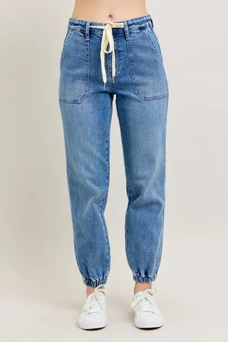 Judy Blue Full Size High Waist Denim Jogger Plus Size - Just Believe Boutique