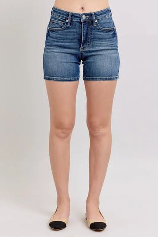 Judy Blue Full Size High Waist Denim Shorts Plus Size - Just Believe Boutique